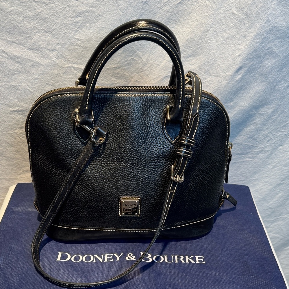 Dooney & Bourke Black Pebbled Leather Satchel
